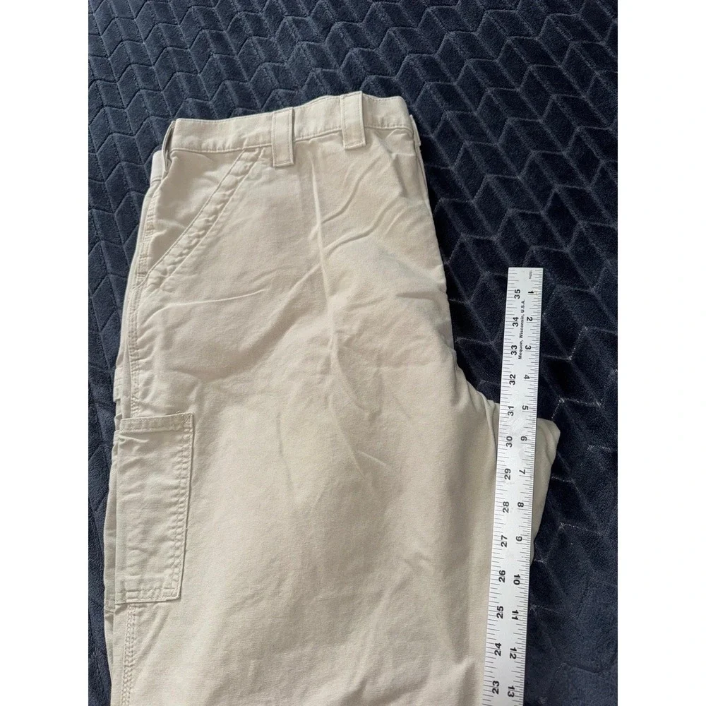 Carhartt‎ Mens Canvas Wide Leg Dungaree Pants Beige Size 42